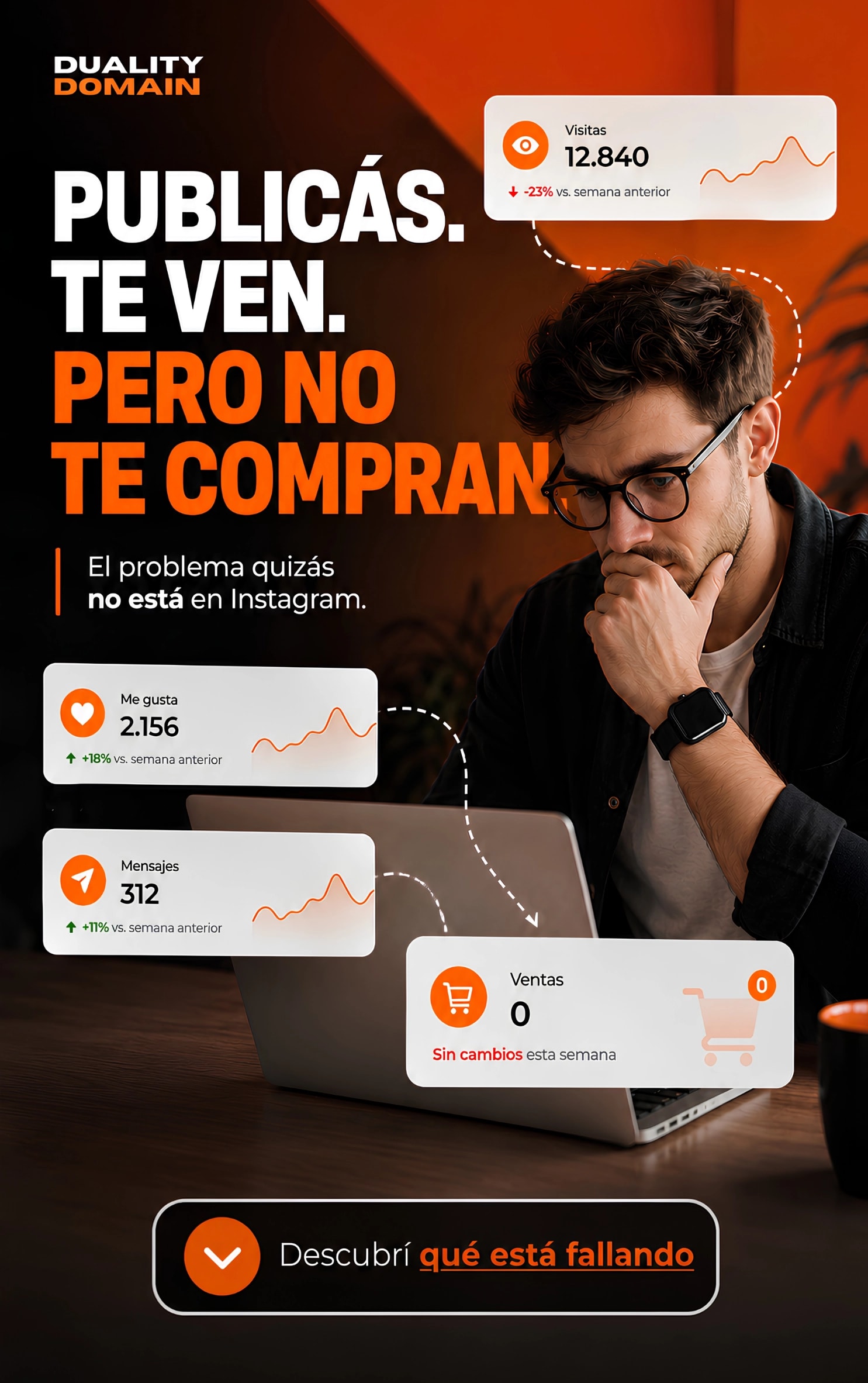 Publicás, te ven, pero no te compran. El problema quizás no está en Instagram. Duality Domain, estudio de desarrollo web.